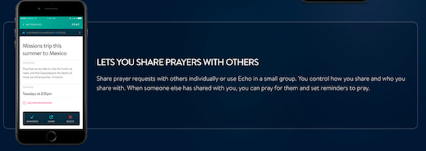 the Echo Prayer App Share Prayers
