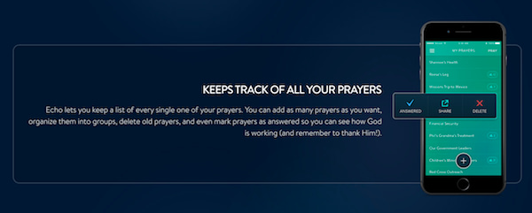 Echo Prayer App Tracking Prayers