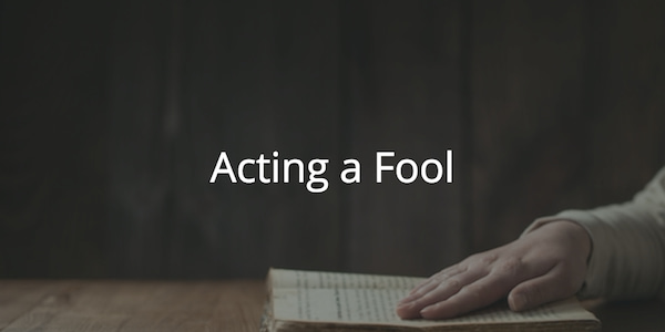 Proverbs 26: Acting a Fool